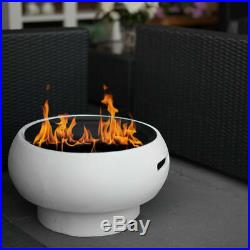 Garden Fire Pit Large BBQ White Stone Grill Outdoor Modern Heater Patio Cook New