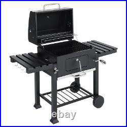 Garden Smoker Barbecue Outdoor Charcoal Portable Grill Camping BBQ Wheels Stove