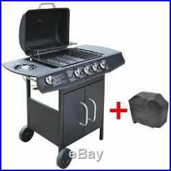 Gas Barbecue Grill 4+1 Burners BBQ Garden Patio Barbecuing Stainless Steel Home