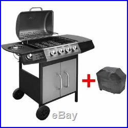 Gas Barbecue Grill 4+1 Burners BBQ Garden Patio Barbecuing Stainless Steel Home