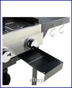 Goodhome Gas Barbecue Grill 2 Burner Cooking BBQ W Side Shelve
