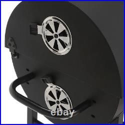 Heavy Duty BBQ Grill Large Charcoal Barrel Garden Barbecue Mini Smoker Wheels