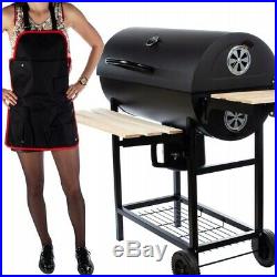 Heavy Duty Large Charcoal Barrel BBQ Grill Garden Barbecue Mini Smoker Work Area