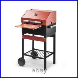 Heavy Duty Large LUXCHEF 50cm Charcoal BBQ Grill Garden Barbecue With Wheels Red