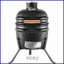 Kamado 13 Ceramic Mini BBQ Grill Smoker Portable with Stand Outdoor Barbeques