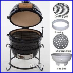 Kamado BBQ Grill Smoker Ceramic Egg Charcoal Cooking Oven Outdoor 13