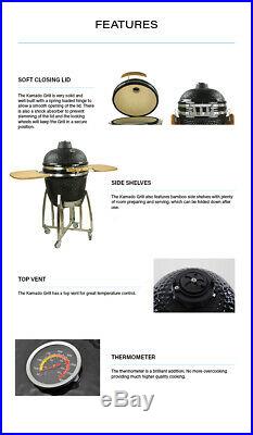 Kamado BBQ Grill Smoker Ceramic Egg Charcoal Cooking Oven Outdoor 13