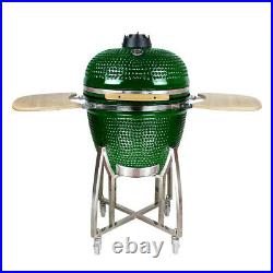 Kamado Bbq 23.5 Barbecue Grill Smoker Ceramic Egg Charcoal Outdoor Bbqbit Green