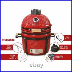 Kamado Bono Minimo15 BBQ Grill Smoker Ceramic Egg Charcoal Cooking Oven Outdoor