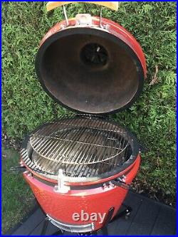 Kamado Joe Red Devil BBQ Charcoal Grill Outdoor Oven Ceramic Egg