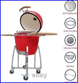 Kamado Mini 21.6 Ceramic BBQ Grill Smoker BBQ Egg Charcoal Cooking Oven Outdoor