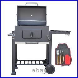 Kct Charcoal Bbq Grill Outdoor Portable Barbeque Garden Smoker & Thermometer