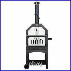 Kct Outdoor Pizza Oven Bbq Smoker With Tool Set Wood Fired Barbecue Grill Garden