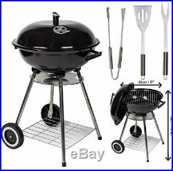 Kettle BBQ Barbecue Grill 17 Charcoal Large Portable Garden Free Tools Mylek