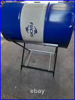 LARGE OIL DRUM BBQ / charcoal grill jerk pan with foldable stand