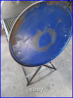 LARGE OIL DRUM BBQ / charcoal grill jerk pan with foldable stand
