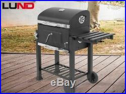 LUND BBQ Barbecue Grill Charcoal Portable Grill Wheels Grate 23x15