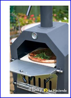 La Hacienda Steel Multi-Function Pizza Oven Outdoor Use Wood Fired BBQ Grill New