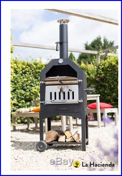 La Hacienda Steel Multi-Function Pizza Oven Outdoor Use Wood Fired BBQ Grill New