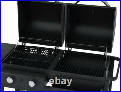 Large 2-in-1 Charcoal BBQ & 2 Burner Gas Barbecue Premium Dual Fuel Combi Grill