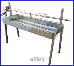 Large 30kg Camping Extendable Spit Roaster Rotisserie Charcoal BBQ Grill