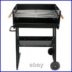 Large Adjustable Barbecue Charcoal Grill BBQ Outdoor Garden Camping with Wheels