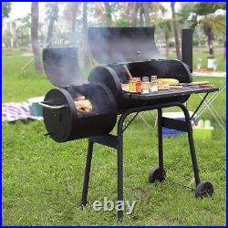 Large Barrel Smoker Barbecue BBQ Cooking Outdoor Charcoal Portable Grill Garden