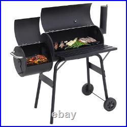 Large Barrel Smoker Barbecue BBQ Outdoor Charcoal Portable Grill Garden Drum Lid