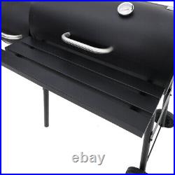 Large Barrel Smoker Barbecue BBQ Outdoor Charcoal Portable Grill Garden Drum UK