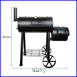 Large Barrel Smoker Barbecue BBQ Outdoor Charcoal Portable Grill Garden Wheels