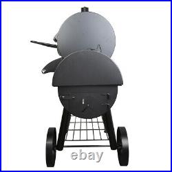 Large Barrel Smoker Barbecue BBQ Outdoor Charcoal Portable Grill Garden Wheels