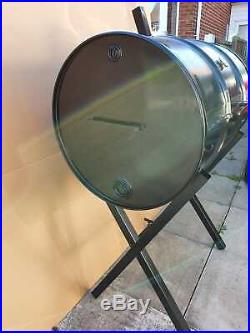 Large Bbq Charcoal 200l Oil Barrel Smoker Grill Jerk Pan With Gauge Temperature