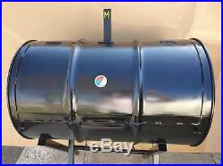 Large Bbq Charcoal 205l Oil Barrel Smoker Grill Jerk Pan With Gauge Temperature