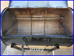 Large Bbq Charcoal 205l Oil Barrel Smoker Grill Jerk Pan With Gauge Temperature