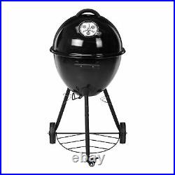 Large Black Egg Shaped Style BBQ Charcoal Grill Outdoor Patio Garden With Wheels