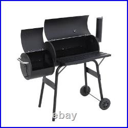 Large Charcoal BBQ Grill With Mini Smoker Portable Outdoor Picnic Barbecue Stove