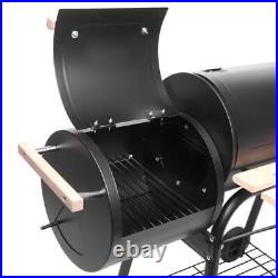 Large Charcoal Barrel BBQ Grill Garden Barbecue Patio Smoker Portable WithWheels