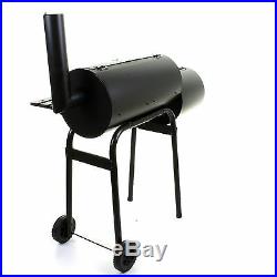 Large Charcoal Bbq Barbecue Smoker Barrel Grill Food Cooking Garden Outdoor