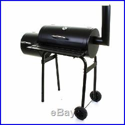Large Charcoal Bbq Barbecue Smoker Barrel Grill Food Cooking Garden Outdoor