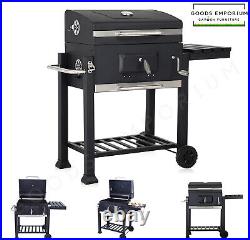 Large Charcoal Grill BBQ Trolley Barbecue Garden Smoker Smoker Portable Black