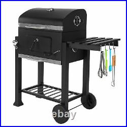 Large Charcoal barbecue Steel Garden Outdoor Grill Rectangular BBQ New UK