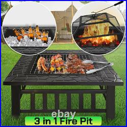 Large Fire Pit BBQ Firepit Brazier Garden Stove Patio Heater Grill Heavy Duty