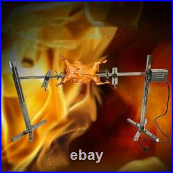 Large Grill Rotisserie Spit Roaster Rod Charcoal BBQ Pig Chicken 15W Motor USA