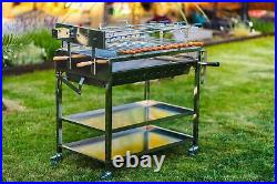 Large Maxking Cypriot Stainless Steel Rotisserie Charcoal BBQ