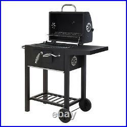 Large Outdoor Deluxe Garden Trolley Charcoal BBQ Grill Portable Wheels Barbecue