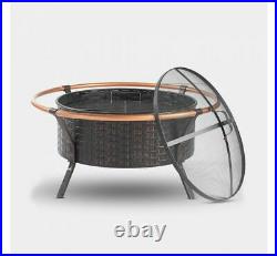 Large Outdoor Fire Pit BBQ Firepit Brazier Garden Patio Heater With Grill Poker