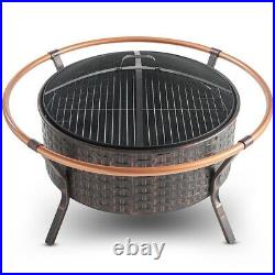 Large Outdoor Fire Pit BBQ Firepit Brazier Garden Patio Heater With Grill Poker