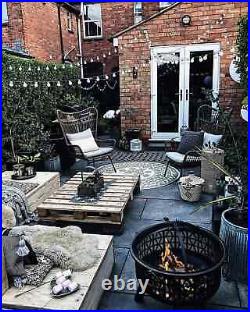 Large Outdoor Fire Pit With BBQ Grill Brazier Stove Garden Firepit Patio Heater