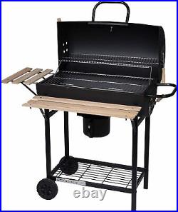 Large Outdoor Garden Patio Charcoal Barrel Bbq Barbecue Grill Steel Smoker Black