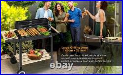 Large Rectangular BBQ Barbecue Steel Charcoal Grill Outdoor Patio